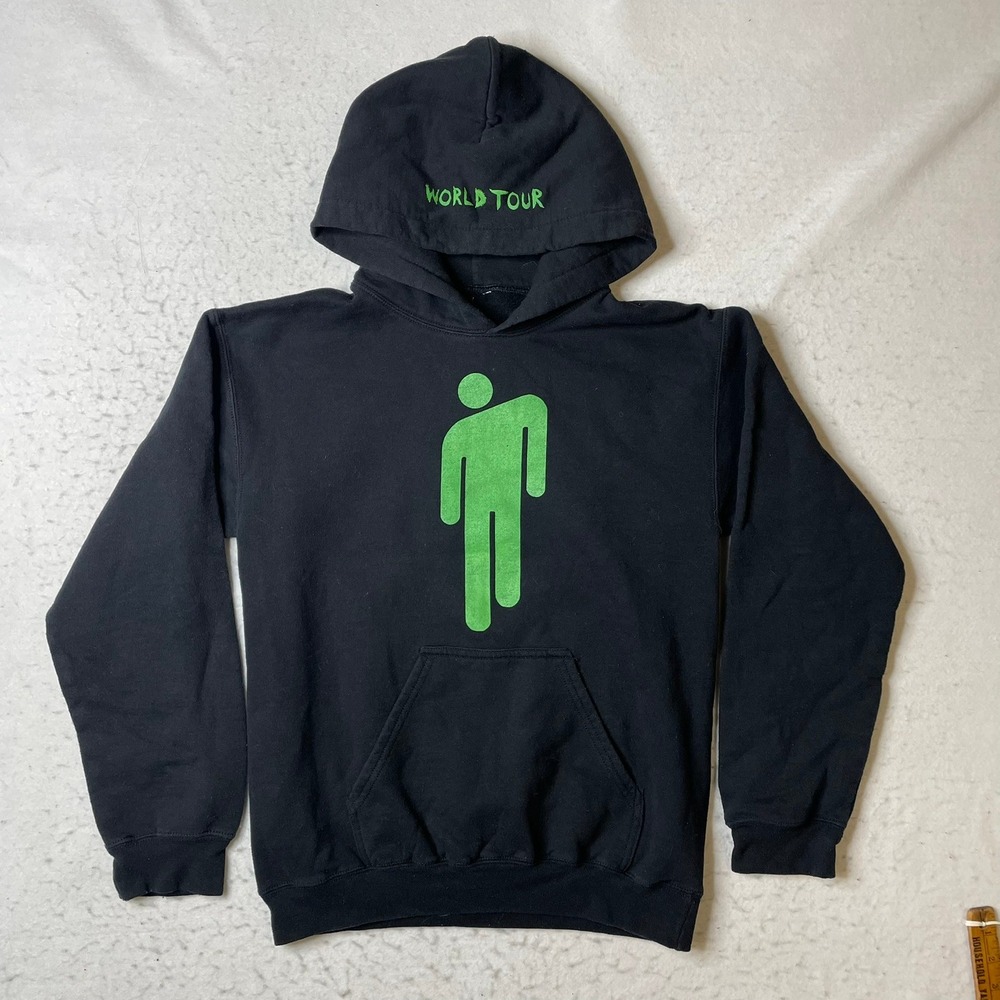 Billie Eilish‎ World Tour Hoodie Unisex Small Black Green Blohsh Concert Merch